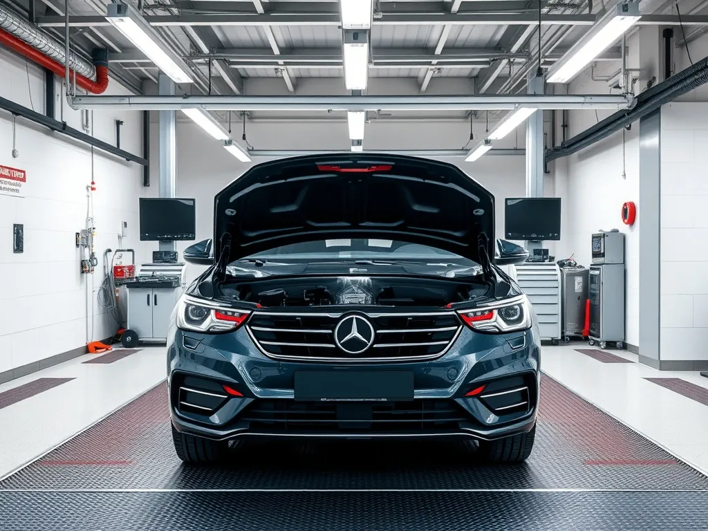 A professional modern car technical inspection station in Hu